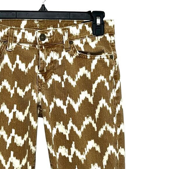 7 For All Mankind Chevron Cropped Skinny Jean Size 24 - Picture 5 of 9